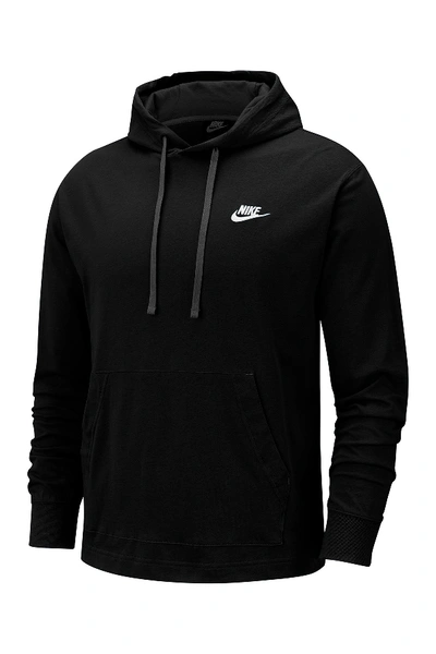 Shop Nike Logo Jersey Pullover Hoodie In Black