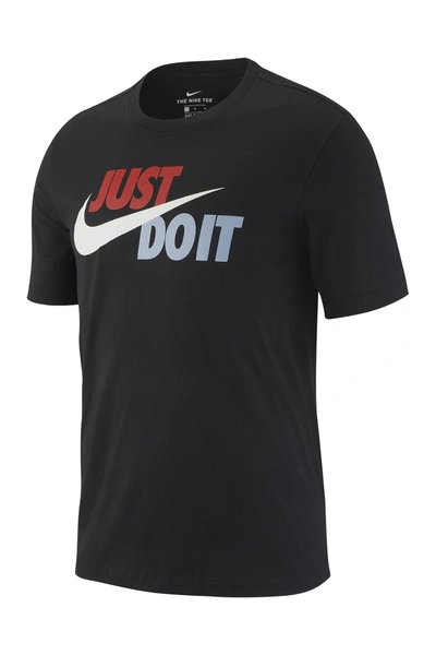 Shop Nike Just Do It Swoosh Graphic T-shirt In 010 Black/plttnt