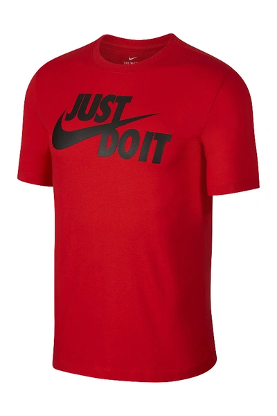 Shop Nike Just Do It Swoosh Graphic T-shirt In 657 Unvred/black