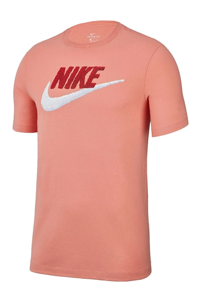 Shop Nike Swoosh Logo T-shirt In Pnkqtz/white