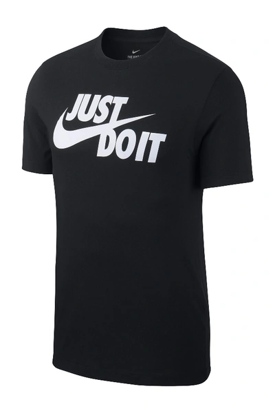 Shop Nike Just Do It Swoosh Graphic T-shirt In 011 Black/white
