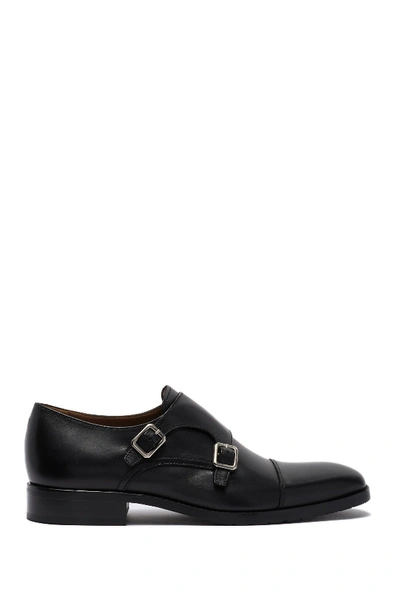 Shop Robert Talbott Venice Monk Strap Shoe In Black Leather