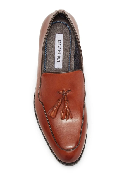 Shop Steve Madden Elon Leather Loafer In Cognac Lea