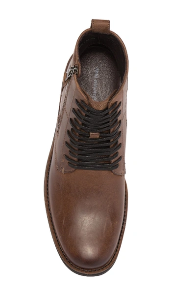 Shop John Varvatos Star B Side Zip Distressed Leather Boot In Mocha