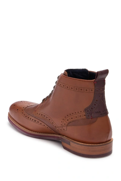 Shop Ted Baker Hjenno Leather Brogue Boot In Tan