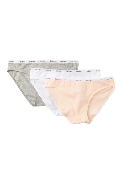 Shop Calvin Klein Bikini Cut Panties - Pack Of 3 In Wfc Gh/wht/fdr