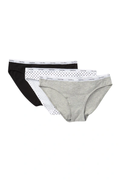 Shop Calvin Klein Bikini Cut Panties - Pack Of 3 In Pdx Blk Gh Pind