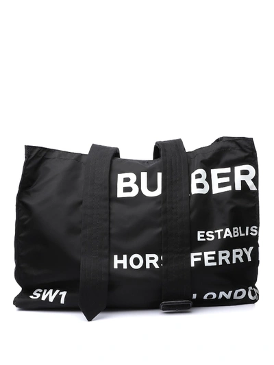 Shop Burberry Horseferry Print Tote In Black