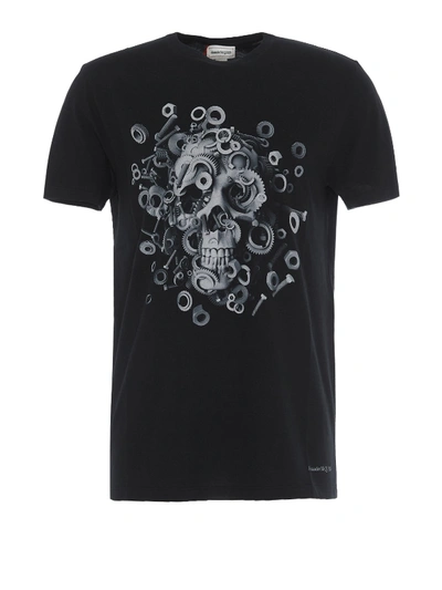 Shop Alexander Mcqueen Skull Black Cotton T-shirt