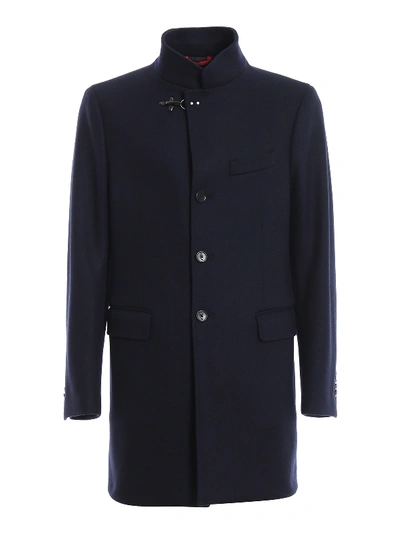 Shop Fay Mid Season Navy Blue Short Coat In Dark Blue