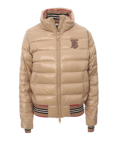 Shop Burberry Hessle Puffer Jacket With Removable Sleeves In Beige