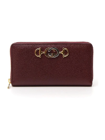 Shop Gucci Zumi Zipped Wallet In Red