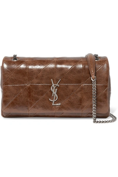 Shop Saint Laurent Jamie Medium Quilted Leather Shoulder Bag In Brown