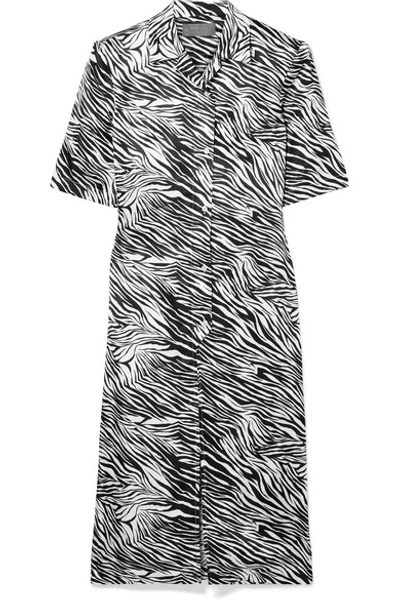 Shop Commission Zebra-print Satin Dress In Zebra Print