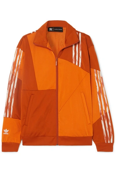 Shop Adidas Originals Daniëlle Cathari Striped Paneled Satin-jersey Track Jacket In Orange