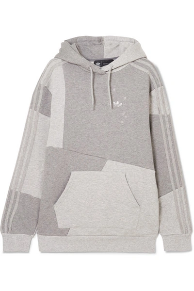 Shop Adidas Originals Daniëlle Cathari Patchwork Cotton-terry Hoodie In Gray