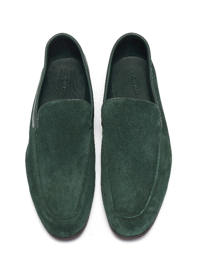 Shop John Lobb 'tyne' Suede Loafers In Green