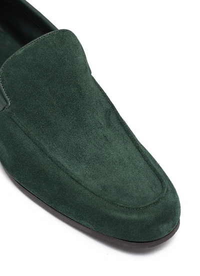 Shop John Lobb 'tyne' Suede Loafers In Green