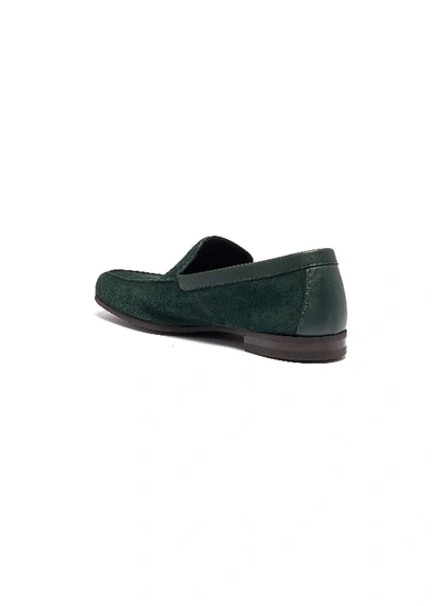 Shop John Lobb 'tyne' Suede Loafers In Green