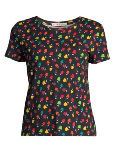 Shop Alice And Olivia Rylyn Multicolor-print Tee In Rainbow Stace