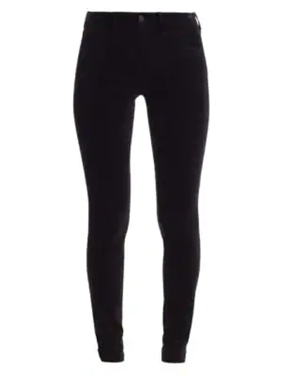 Shop L Agence Marguerite High-rise Velvet Skinny Jeans In Black
