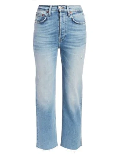 Shop Re/done Comfort Stretch High-rise Stovepipe Jeans In Light Stone