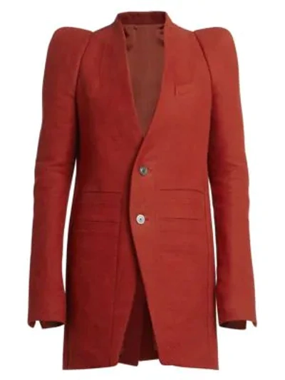 Shop Rick Owens Zionic Cotton & Silk Jacket In Cardinal Red