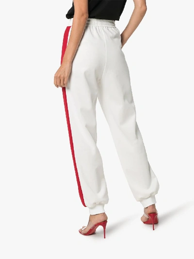 Shop Gucci Striped Track Pants In White