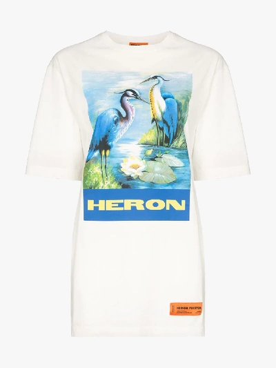 Shop Heron Preston Bird Graphic Logo Cotton T-shirt In White