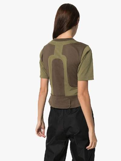 Shop Ambush Fitted Patchwork Cotton T-shirt In Green