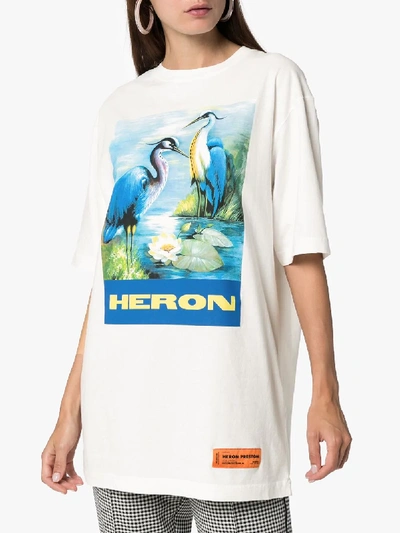 Shop Heron Preston Bird Graphic Logo Cotton T-shirt In White