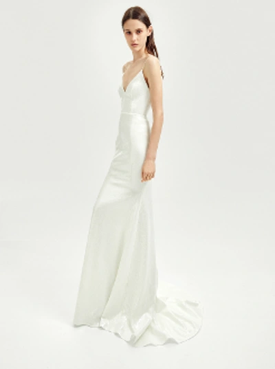 Shop Alex Perry Bridal Kate-sleeveless Sequin Gown In White