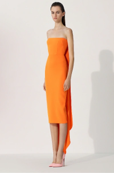 Shop Alex Perry Hall-strapless Crepe Midi Dress