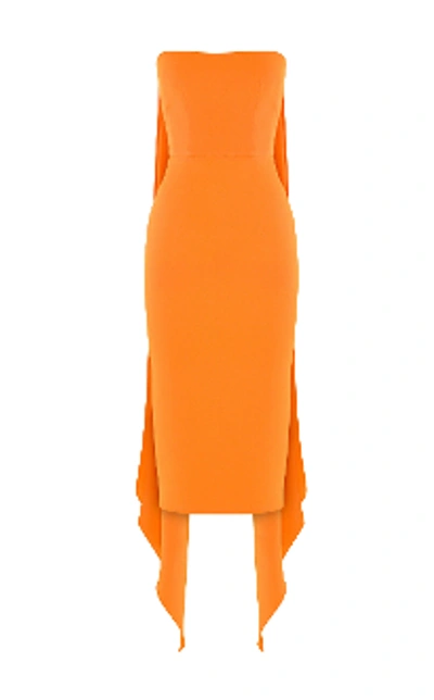 Shop Alex Perry Hall-strapless Crepe Midi Dress