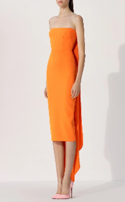 Shop Alex Perry Hall-strapless Crepe Midi Dress