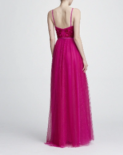 Shop Marchesa Notte Sleeveless Beaded Embroidered Gown