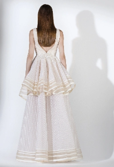 Shop Saiid Kobeisy Sk By  Sleeveless A-line Gown In Ecru