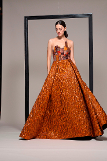 orange formal gowns