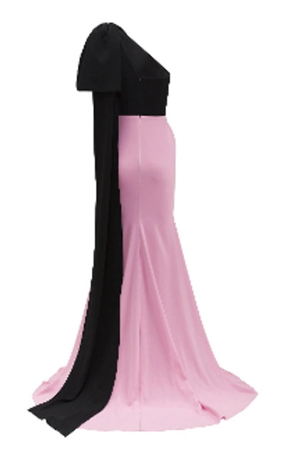 Shop Alex Perry Anderson-crepe Two-tone One Shoulder Gown