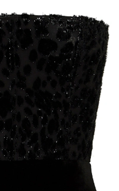 Shop Alex Perry Huxley-strapless Velvet Leopard Devore Midi Dress