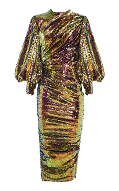 Shop Alex Perry Garret-sequin Embellished Midi Dress D618 In Pink_gold