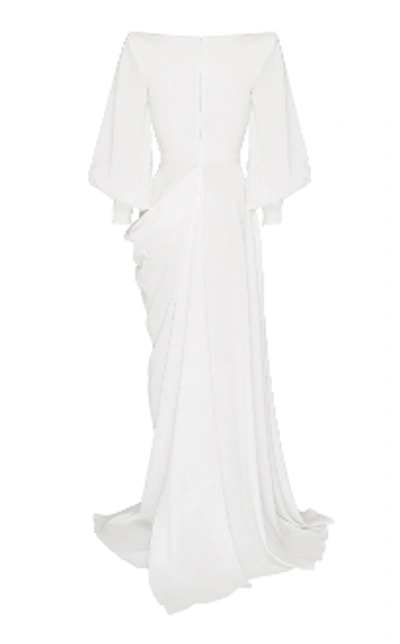 Shop Alex Perry Clark-long Sleeve Crepe Gown