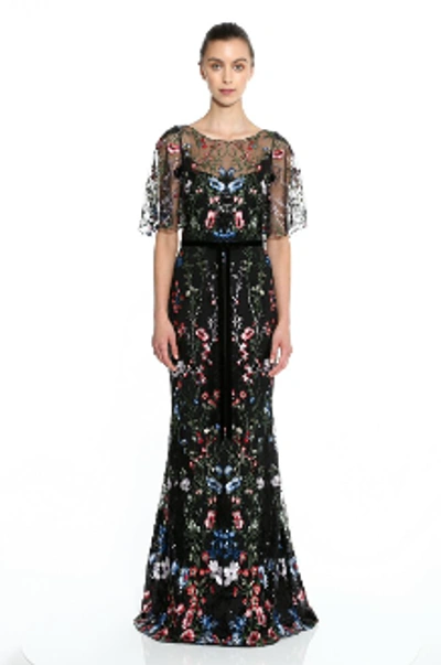 Shop Marchesa Notte Sequin Embroidered  Gown