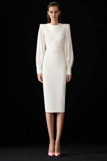 long sleeve crepe dress