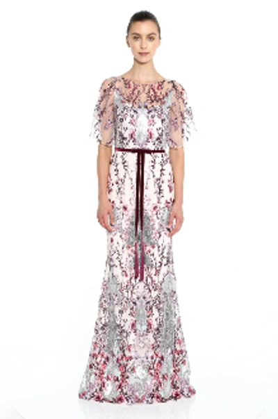 Shop Marchesa Notte Sequin Embroidered Gown