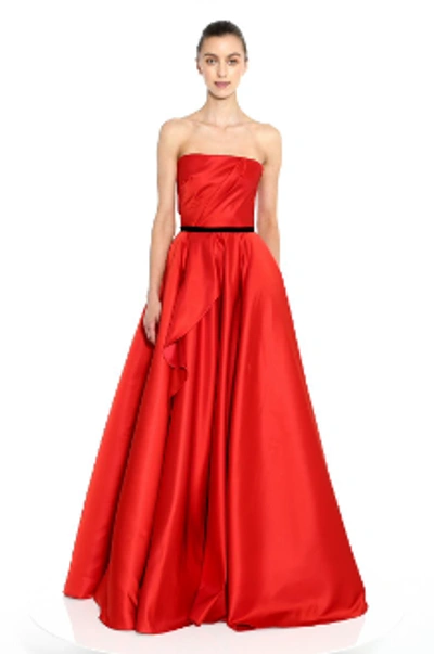 Shop Marchesa Notte Strapless Satin Ball  Gown