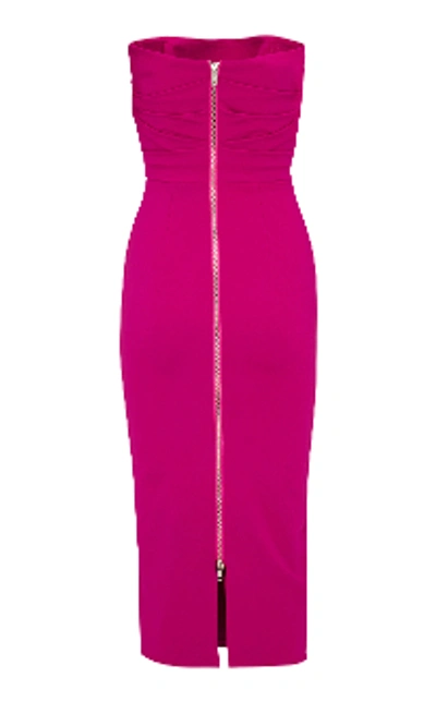 Shop Alex Perry Dylan-strapless Stretch Crepe Midi Dress