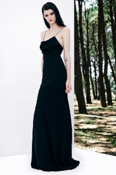 Shop Alex Perry Clay-sleeveless Satin Crepe Gown