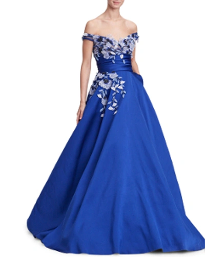 Shop Marchesa Off The Shoulder Ball Gown
