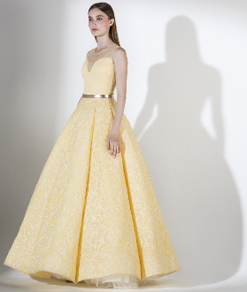 light yellow evening gown
